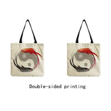 Geometric Tai Chi Print Shoulder Tote Bag