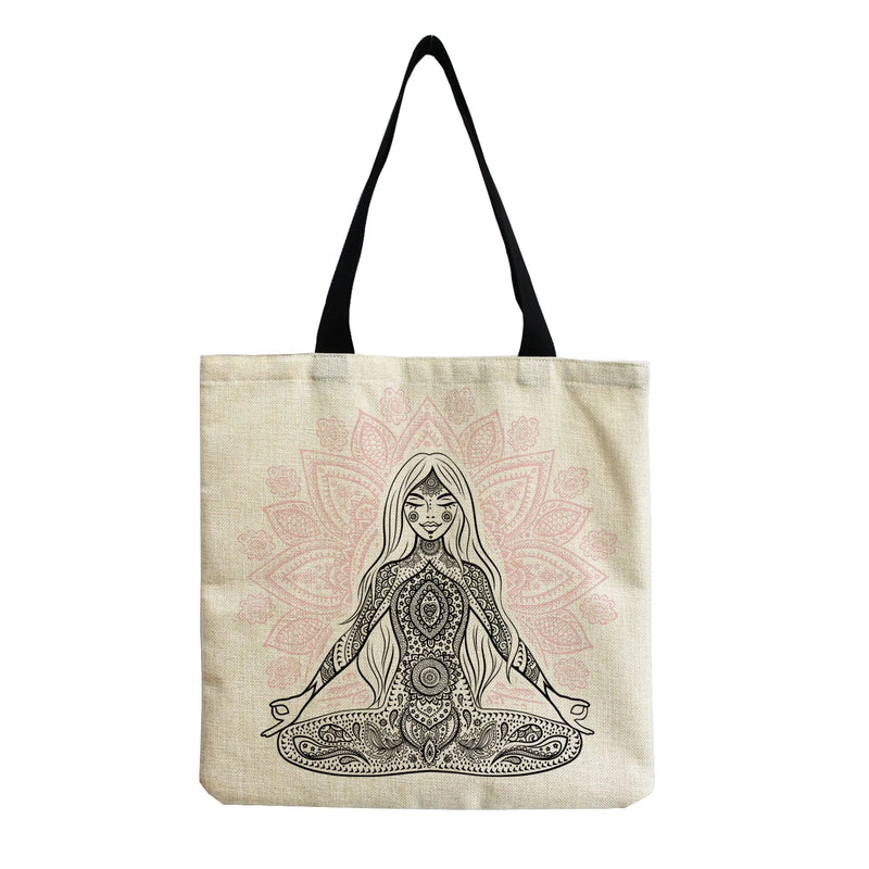 Geometric Tai Chi Print Shoulder Tote Bag