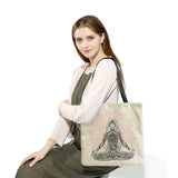 Geometric Tai Chi Print Shoulder Tote Bag