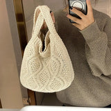 Crochet Crossbody Bag Twist Pattern Large Capacity Tote Bag