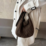 Crochet Crossbody Bag Twist Pattern Large Capacity Tote Bag