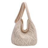 Crochet Crossbody Bag Twist Pattern Large Capacity Tote Bag