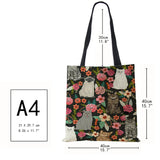 Vintage Cat Animated Canvas Tote Bag