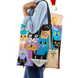 Vintage Cat Animated Canvas Tote Bag