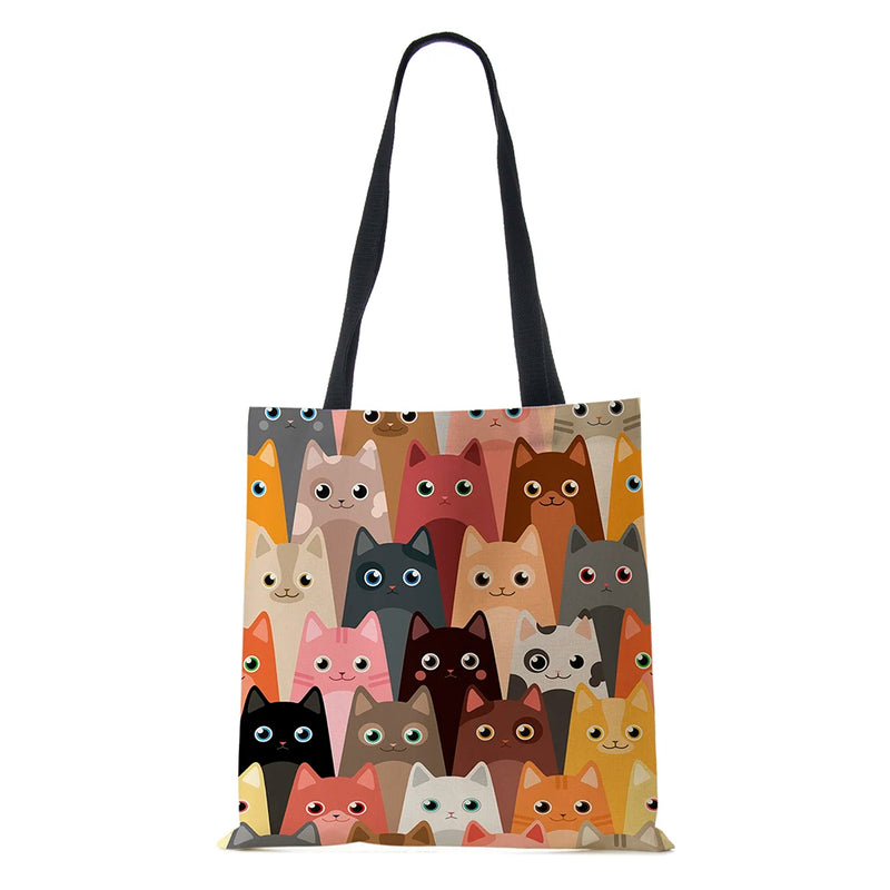 Vintage Cat Animated Canvas Tote Bag