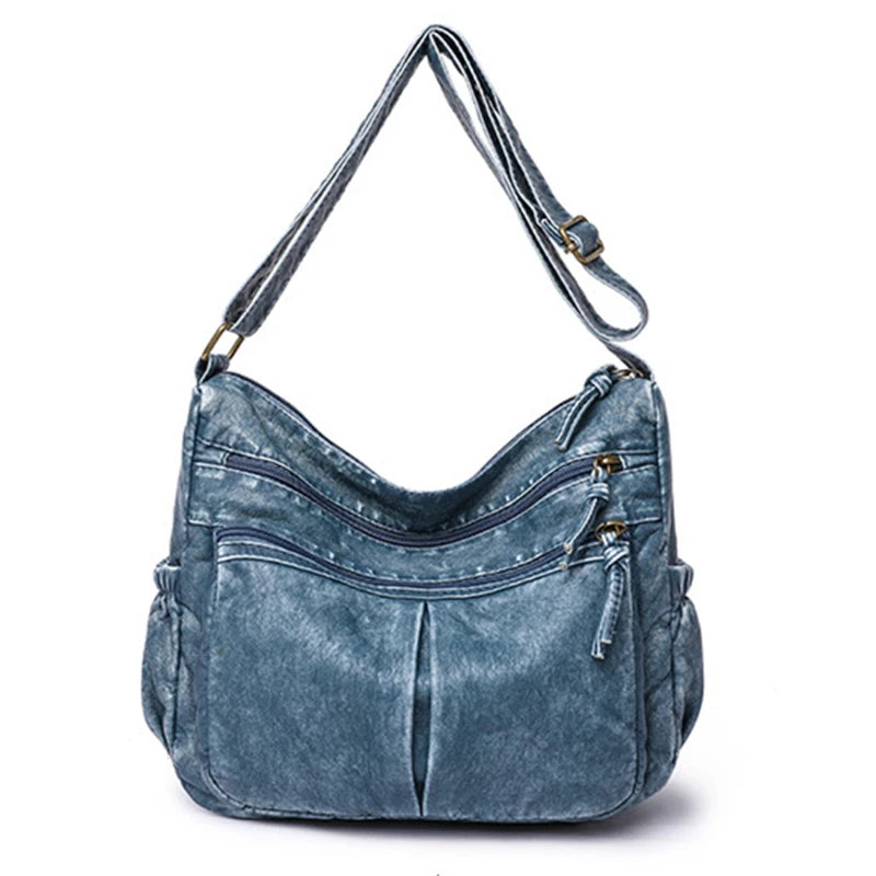 Women Shoulder Bag Washed Leather Handbags Vintage Shoulder Crossbody