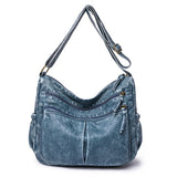 Women Shoulder Bag Vintage Crossbody Messenger Pack Brown