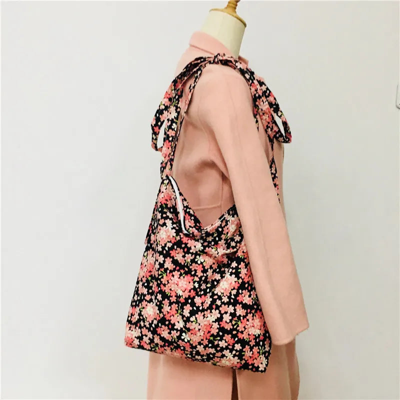 Women Shoulder Bag Winter Cotton Bags Lady Bag CrossBody Bags Japanese Flowers C