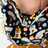 Women Shoulder Bag Winter Cotton Bags Lady Bag CrossBody Bags Japanese Flowers C