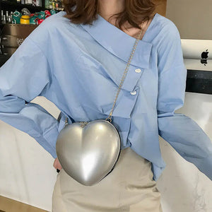 Heart-shaped Crossbody Bag Zipper Famous Bags Women Shoulder Bag