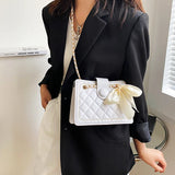 Women Shoulder Bag with Silk Scarves Bowknot Accessories Crossbody Bag