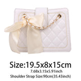 Women Shoulder Bag with Silk Scarves Bowknot Accessories Crossbody Bag
