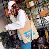 Canvas Tote Bags Cartoon Anime Print Crossbody Bags
