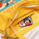 Canvas Tote Bags Cartoon Anime Print Crossbody Bags