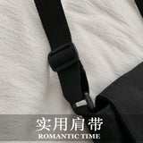 Canvas Crossbody Shoulder Bag with Cartoon Planet Embroidery