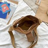 Corduroy Shopper Bags Girl Cat Doll Mini Crossbody Bags