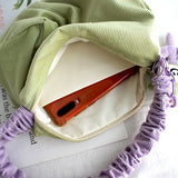 Corduroy Shopper Bag Sweet Frilled Shoulder Strap Hobo Bag