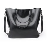 Oil Wax Leather Women Shoulder Bags Large Capacity Tote Bag