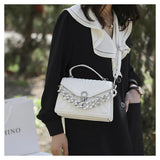 Women Shoulder Bags Embossed Messenger Bag Chain Lock Tote Bag