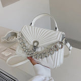 Women Shoulder Bags Embossed Messenger Bag Chain Lock Tote Bag