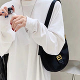 Women Shoulder Bags Oxford Purse and Handbags with Zipper Casual Saddle Bags