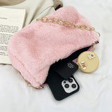Plush Chain Shoulder Bag Spring Autumn Casual Handbag