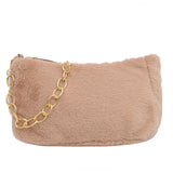 Plush Chain Shoulder Bag Spring Autumn Casual Handbag