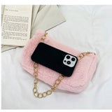 Plush Chain Shoulder Bag Spring Autumn Casual Handbag