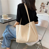 Women Shoulder Bags Large Capacity PU Leather Tote Bag Modern OL Minimalist