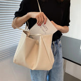 Women Shoulder Bags Large Capacity PU Leather Tote Bag Modern OL Minimalist