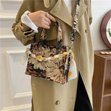 Women Shoulder Bags Oil-painting Canvas Bag Chain Totes