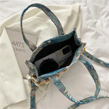Women Shoulder Bags Oil-painting Canvas Bag Chain Totes
