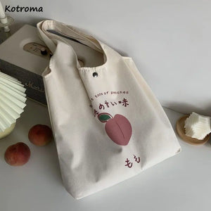 Canvas Shoulder Bag Large Capacity School Tote Ulzzang
