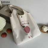 Canvas Shoulder Bag Large Capacity School Tote Ulzzang