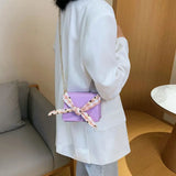 Women Shoulder Bags Bow Crossbody Handbags Large Capacity Travel Mini Flap-bag