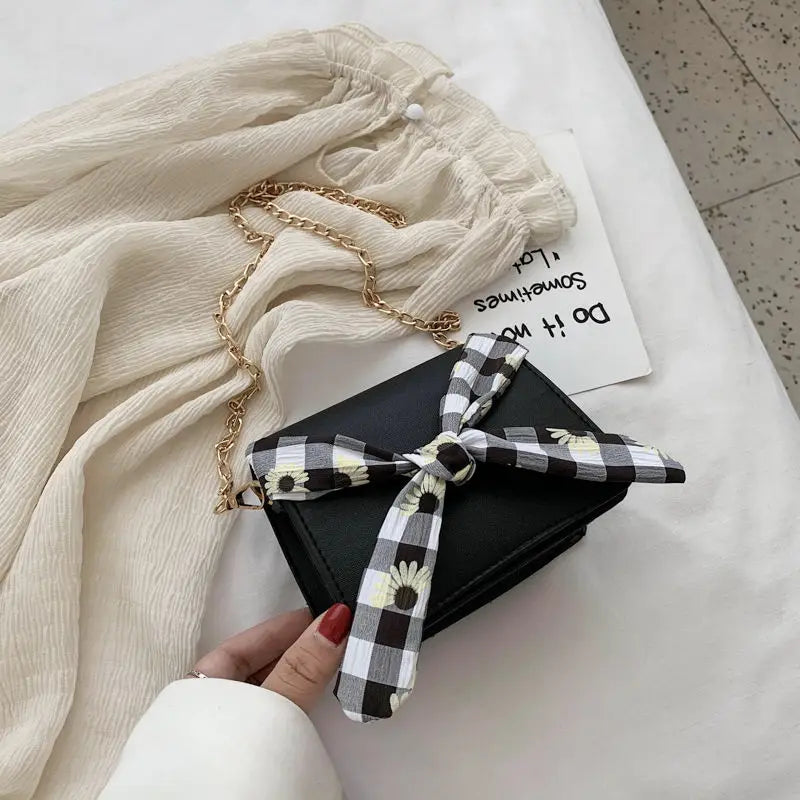 Women Shoulder Bags Bow Crossbody Handbags Large Capacity Travel Mini Flap-bag