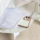 Canvas Floral Printed Shoulder Bag Zipper Satchel