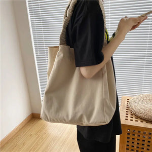 Canvas Vintage Large Capacity Totes Daily All-match Shopping