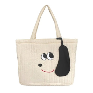 Women Shoulder Bags Cartoon Embroidery Large Capacity Tote Bag