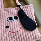 Women Shoulder Bags Cartoon Embroidery Large Capacity Tote Bag