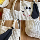 Women Shoulder Bags Cartoon Embroidery Large Capacity Tote Bag