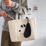 Women Shoulder Bags Cartoon Embroidery Large Capacity Tote Bag