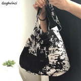 Women Shoulder Bags Cotton Large Capacity Tie-dye Printing Casual Totes