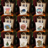 Capybara Print Reusable Shopping Bag Canvas Tote Bags Eco-Friendly