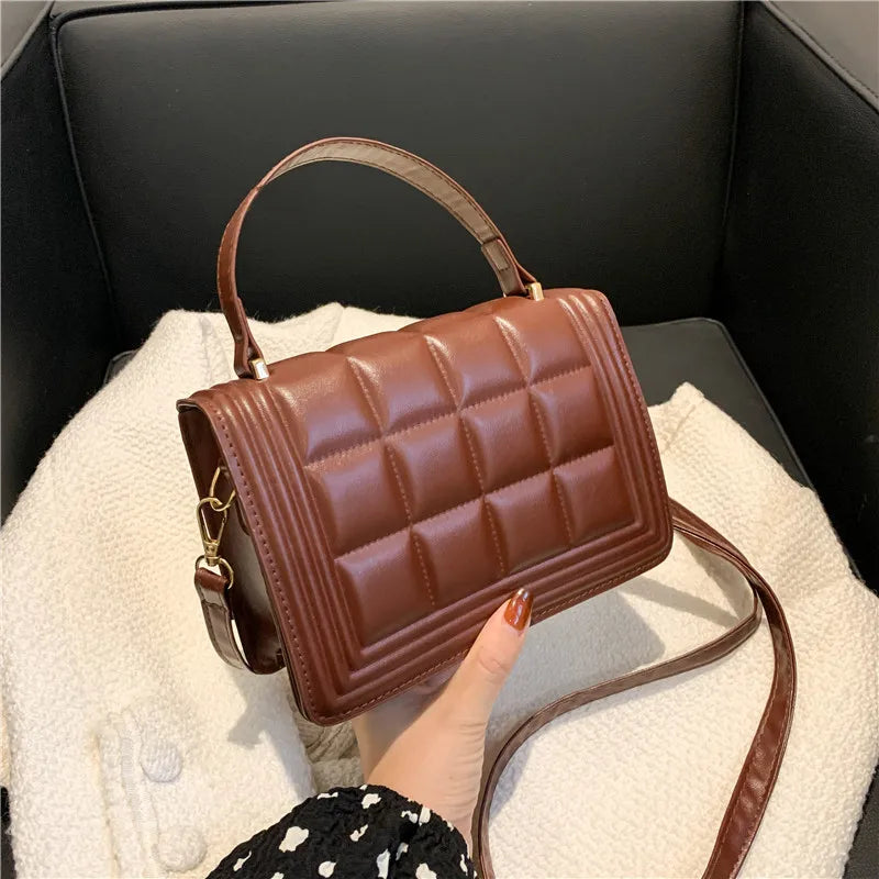 Diamond Lattice Shoulder Bag Crossbody Tote for Woman