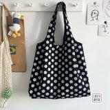 Women Shoulder Bags Dot Large Capacity Canvas Bag Shopping Daily Retro