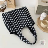 Women Shoulder Bags Dot Large Capacity Canvas Bag Shopping Daily Retro
