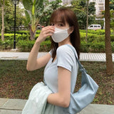 Women Shoulder Bags Underarm PU Leather Soft Zipper Stylish All-match Retro