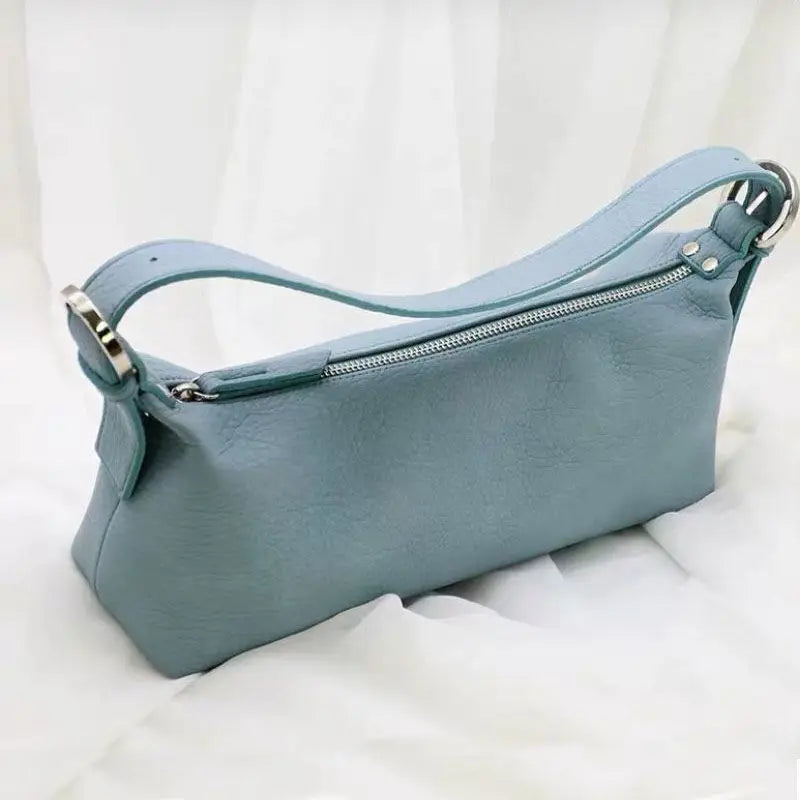 Women Shoulder Bags Underarm PU Leather Soft Zipper Stylish All-match Retro