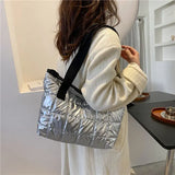 Thread Shoulder Bags Large Capacity Handbags Winter Daily Totes Female